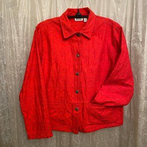 CHICO'S DESIGN Red Cropped Jacket - Size M/8
